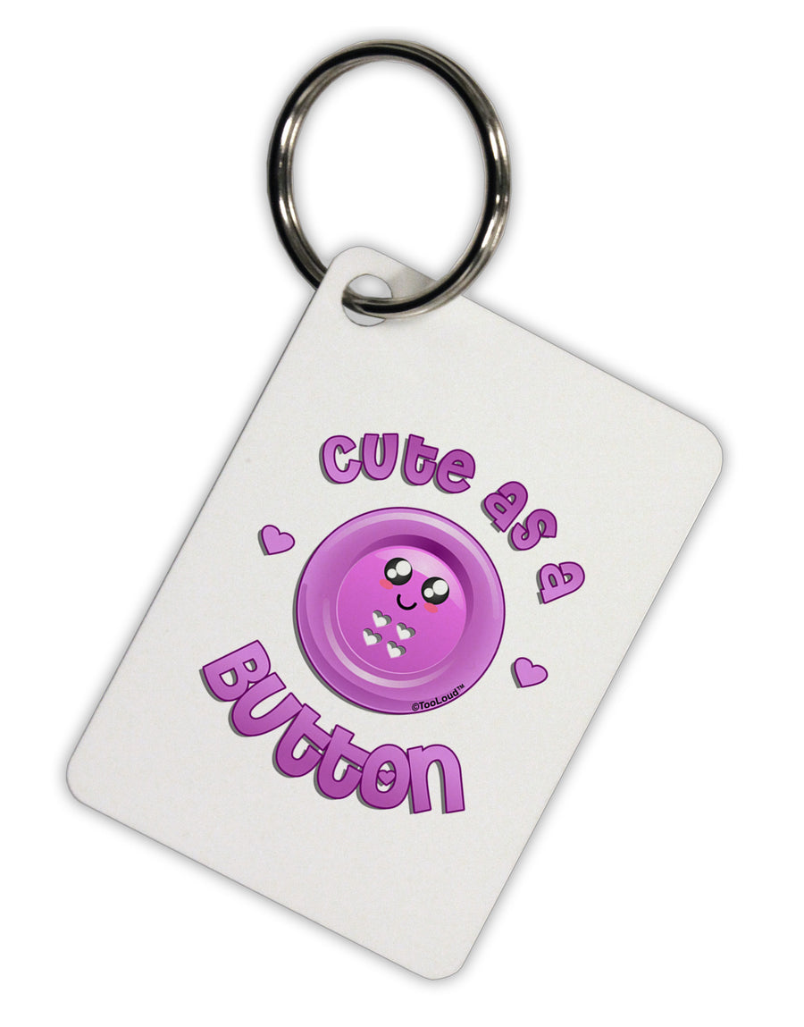 Cute As A Button Smiley Face Aluminum Keyring Tag-Keyring-TooLoud-White-Davson Sales