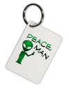 Peace Man Alien Aluminum Keyring Tag-Keyring-TooLoud-White-Davson Sales