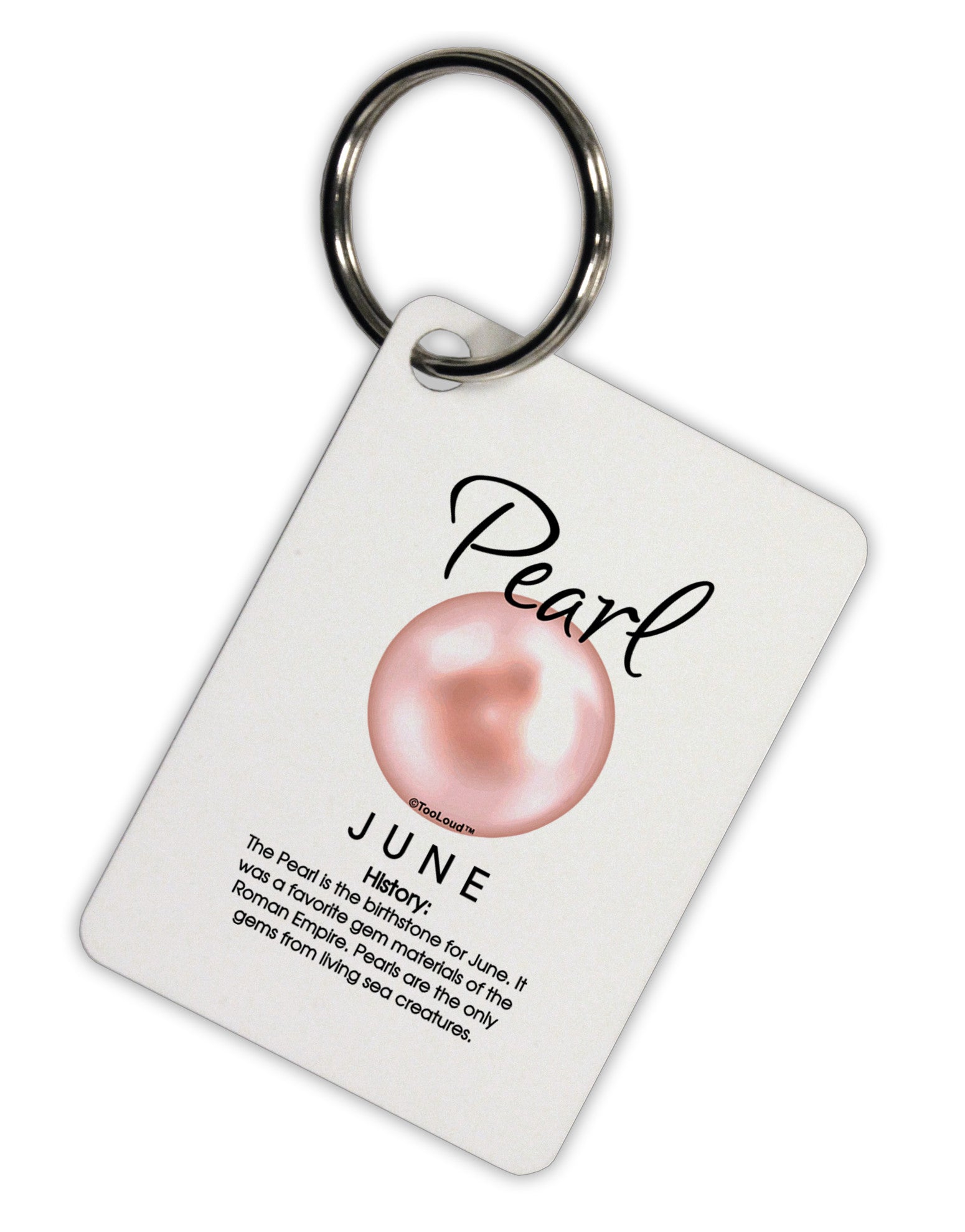 Birthstone Pearl Aluminum Keyring Tag by TooLoud-Keyring-TooLoud-White-Davson Sales