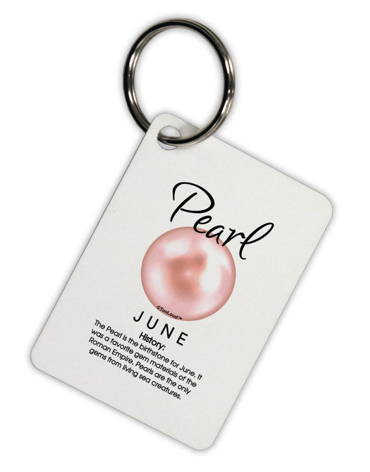 Birthstone Pearl Aluminum Keyring Tag by TooLoud-Keyring-TooLoud-White-Davson Sales
