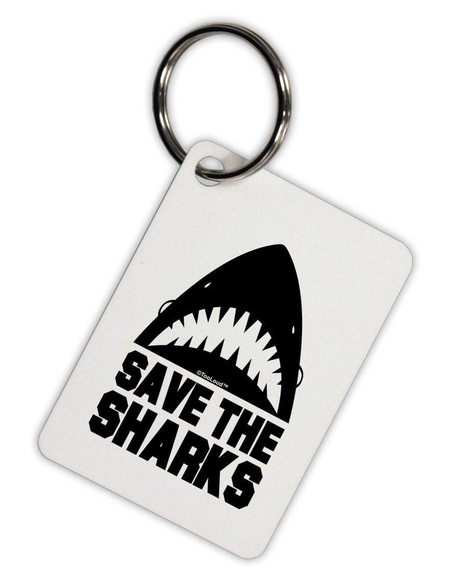 Save The Sharks Aluminum Keyring Tag-Keyring-TooLoud-White-Davson Sales
