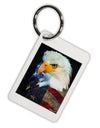 Patriotic Bald Eagle - American Flag Aluminum Keyring Tag by TooLoud-Keyring-TooLoud-White-Davson Sales