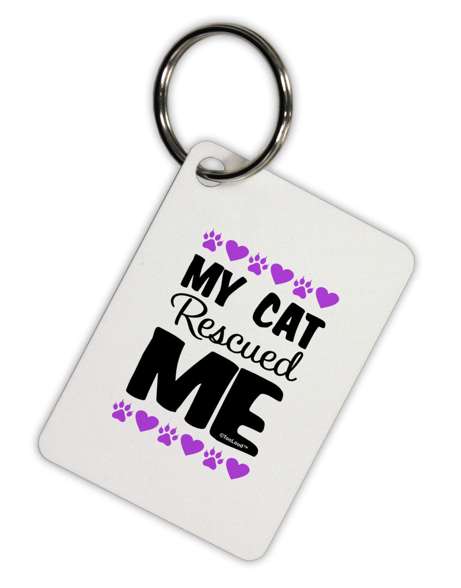 My Cat Rescued Me Aluminum Keyring Tag-Keyring-TooLoud-White-Davson Sales