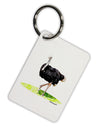 Ostrich Watercolor Aluminum Keyring Tag-Keyring-TooLoud-White-Davson Sales