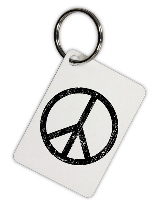 Peace Sign Symbol - Distressed Aluminum Keyring Tag-Keyring-TooLoud-White-Davson Sales