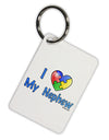 I Heart My Nephew - Autism Awareness Aluminum Keyring Tag by TooLoud-Keyring-TooLoud-White-Davson Sales