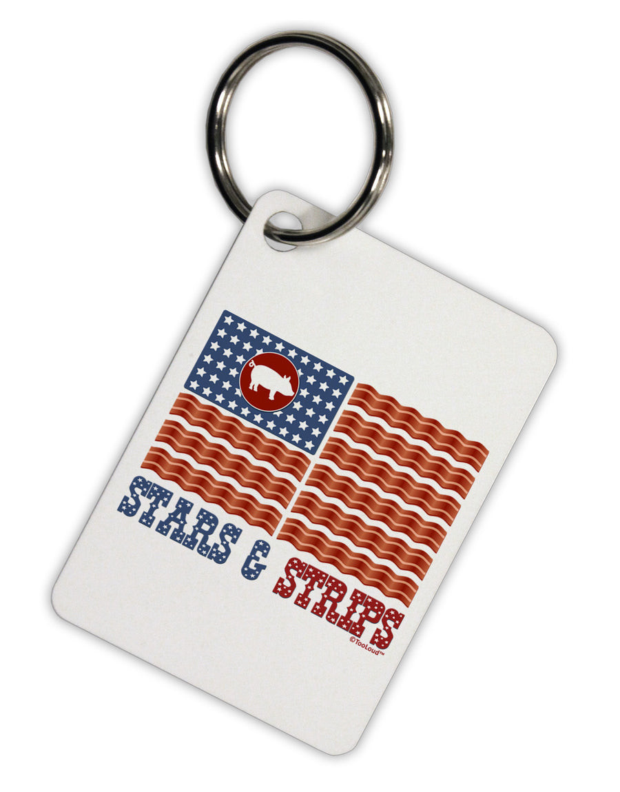 American Bacon Flag - Stars and Strips Aluminum Keyring Tag-Keyring-TooLoud-White-Davson Sales