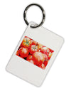 Watercolor Tomatoes Aluminum Keyring Tag-Keyring-TooLoud-White-Davson Sales