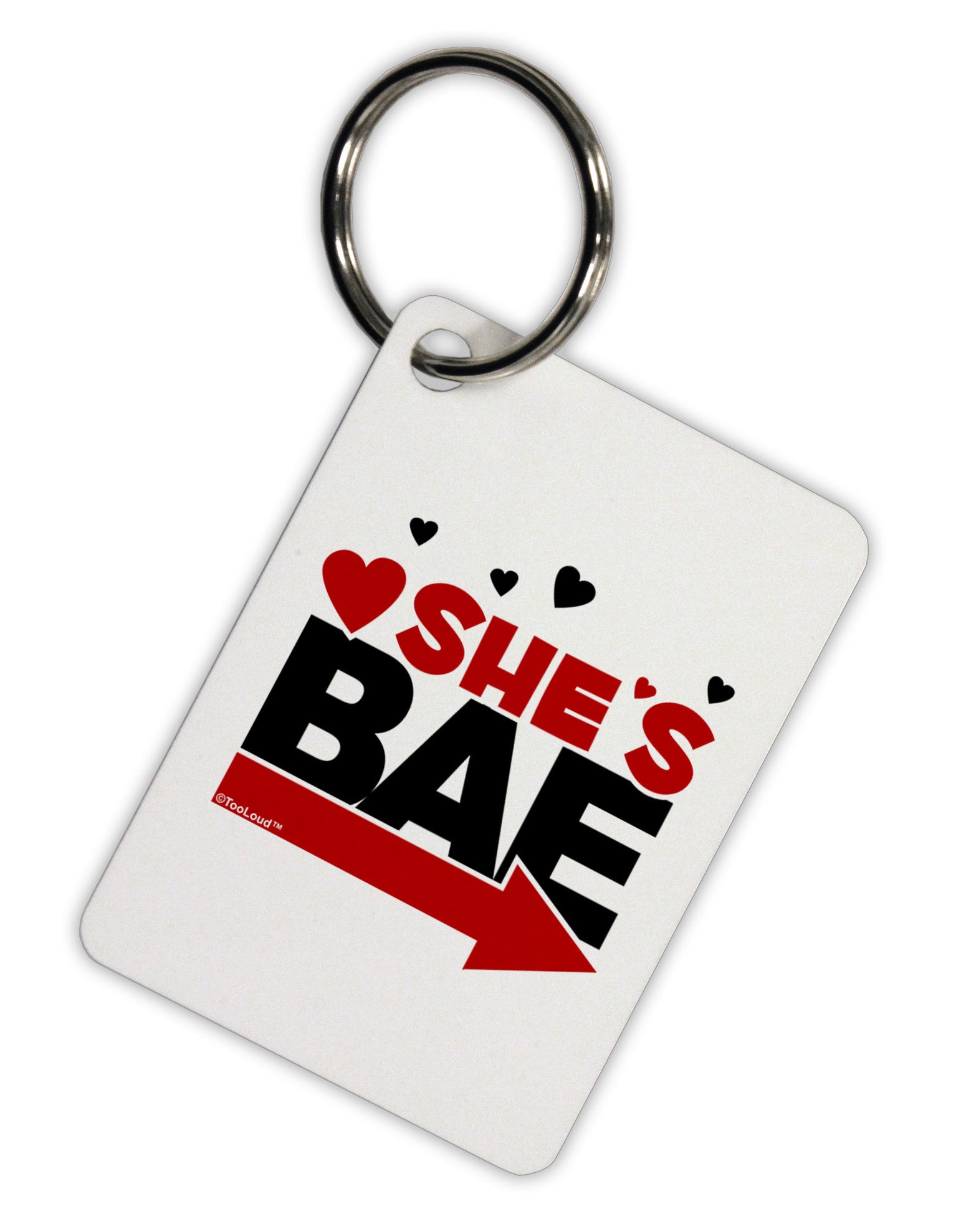 She's BAE - Right Arrow Aluminum Keyring Tag-Keyring-TooLoud-White-Davson Sales