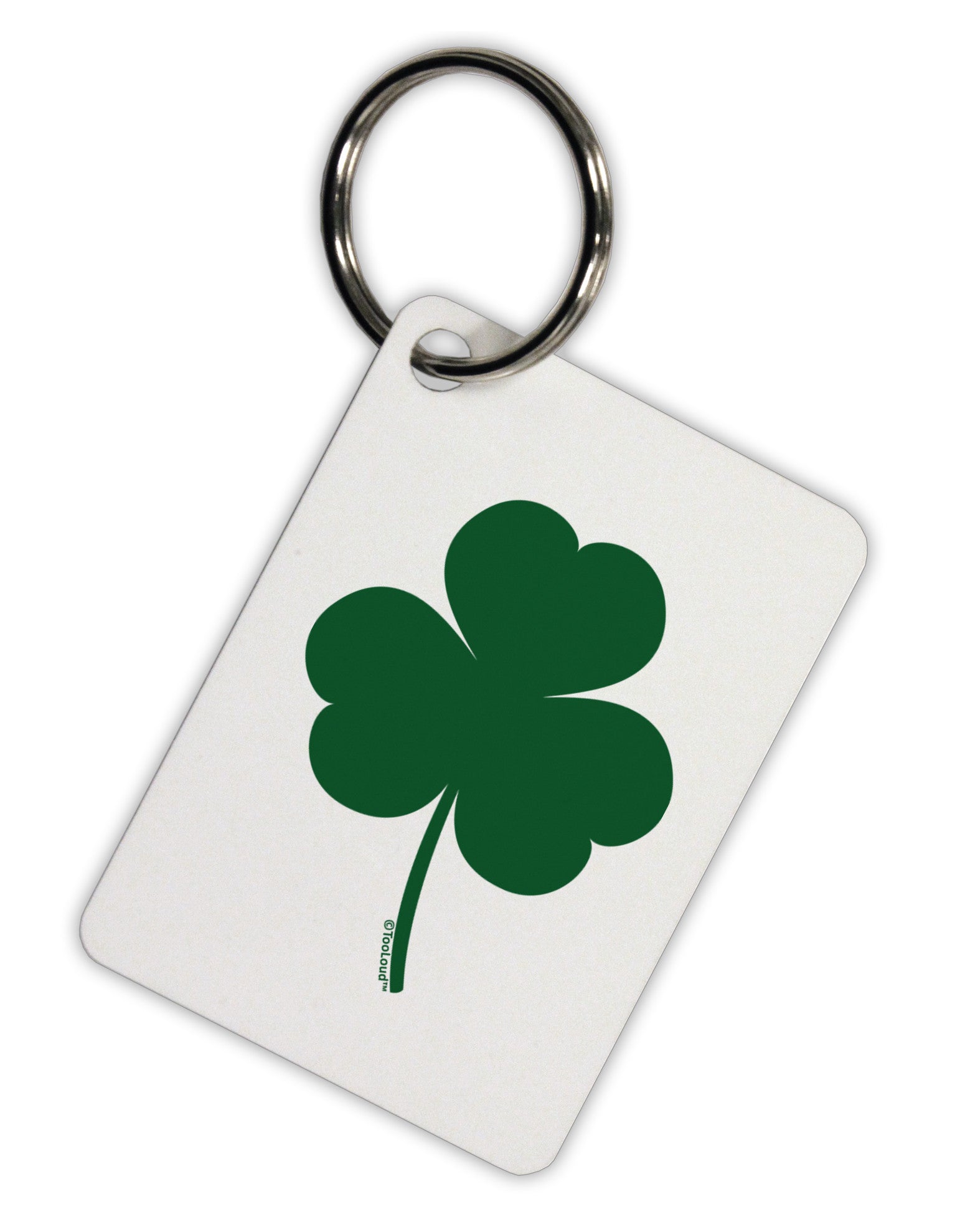 Traditional Irish Shamrock Aluminum Keyring Tag-Keyring-TooLoud-White-Davson Sales