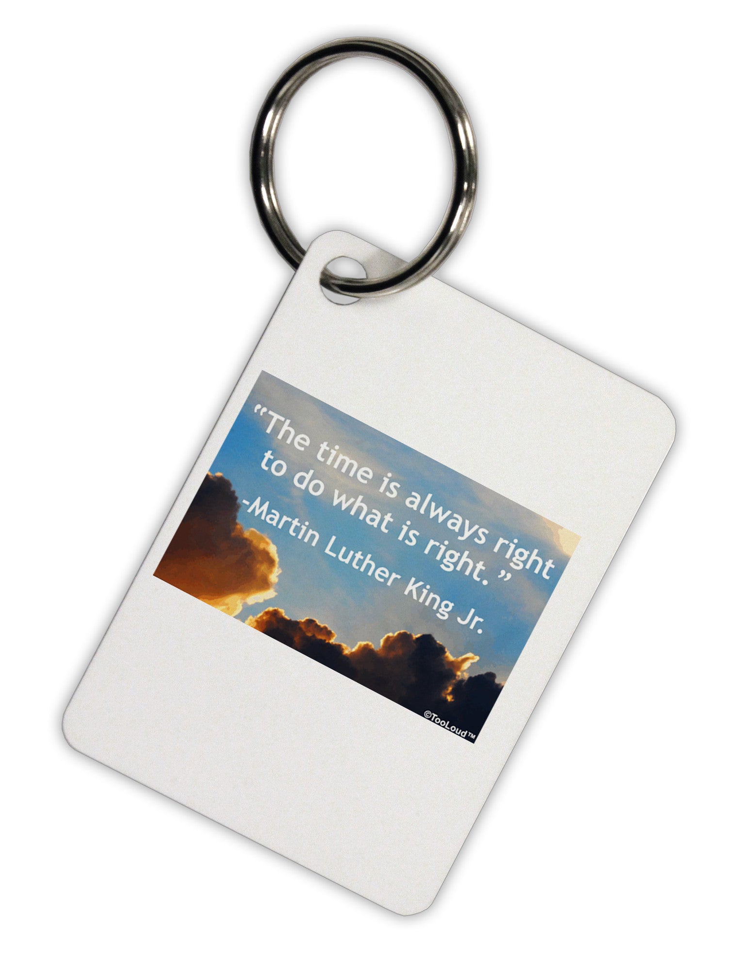 The Time Is Always Right Aluminum Keyring Tag-Keyring-TooLoud-White-Davson Sales