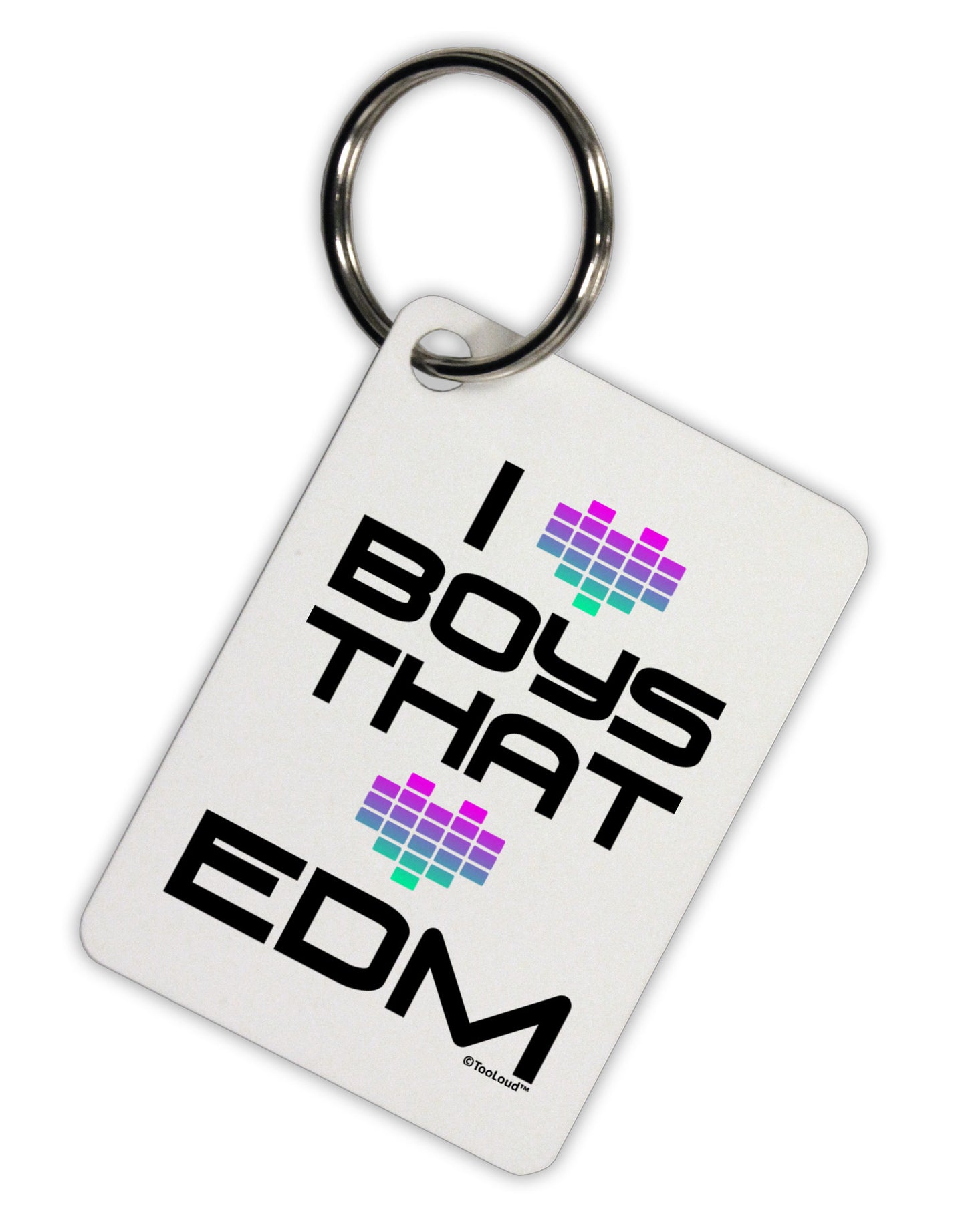 I Heart Boys That Heart EDM Aluminum Keyring Tag-Keyring-TooLoud-White-Davson Sales