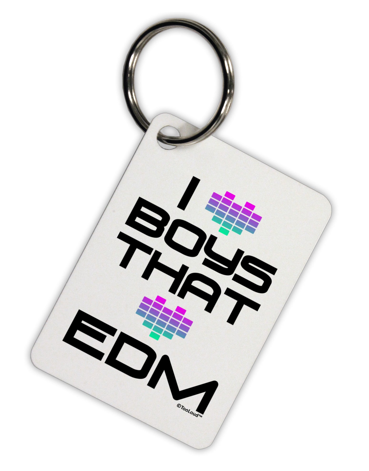 I Heart Boys That Heart EDM Aluminum Keyring Tag-Keyring-TooLoud-White-Davson Sales