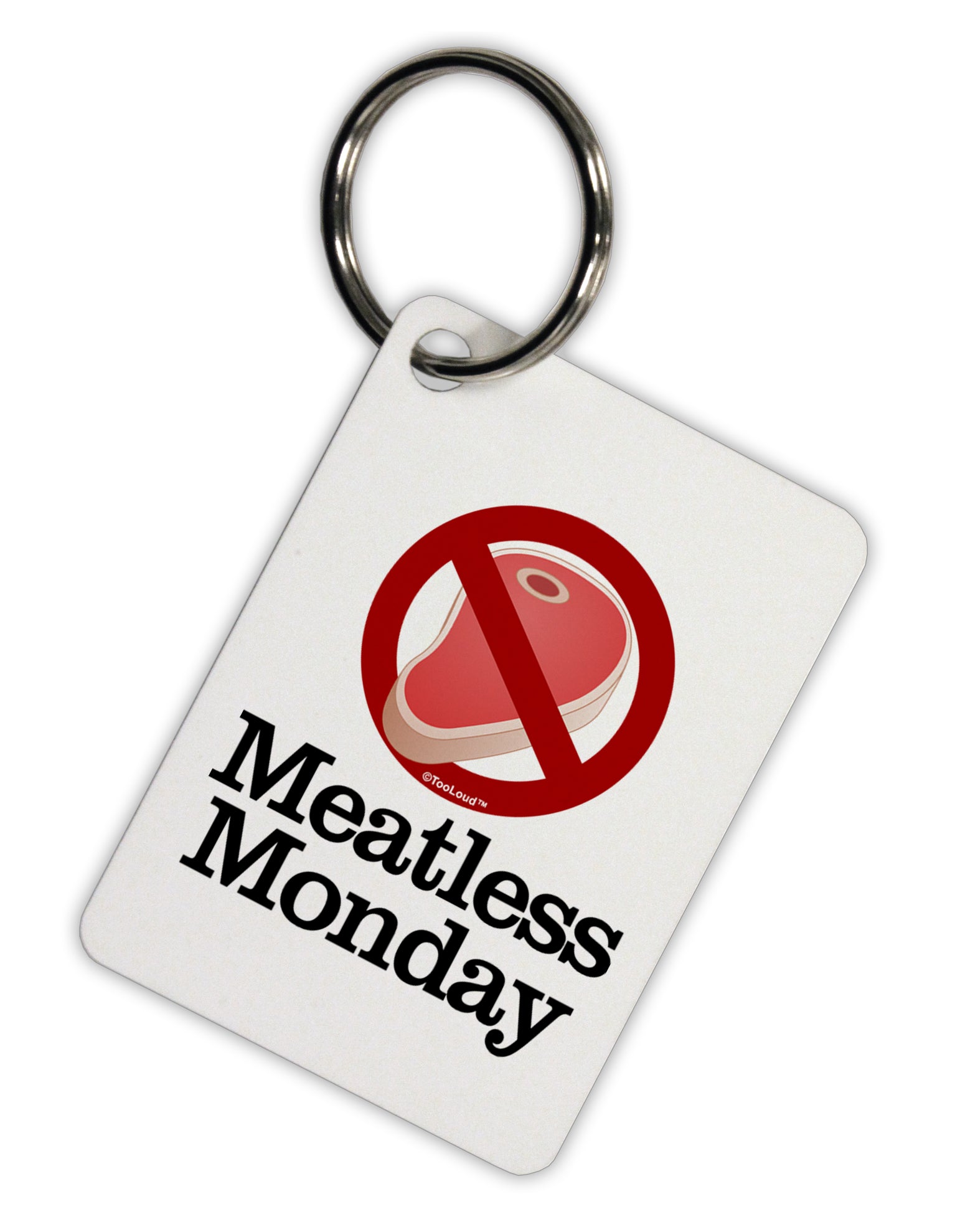 Meatless Monday Aluminum Keyring Tag by TooLoud-Keyring-TooLoud-White-Davson Sales