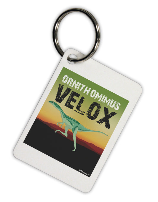 Ornithomimus Velox - With Name Aluminum Keyring Tag by TooLoud-Keyring-TooLoud-White-Davson Sales