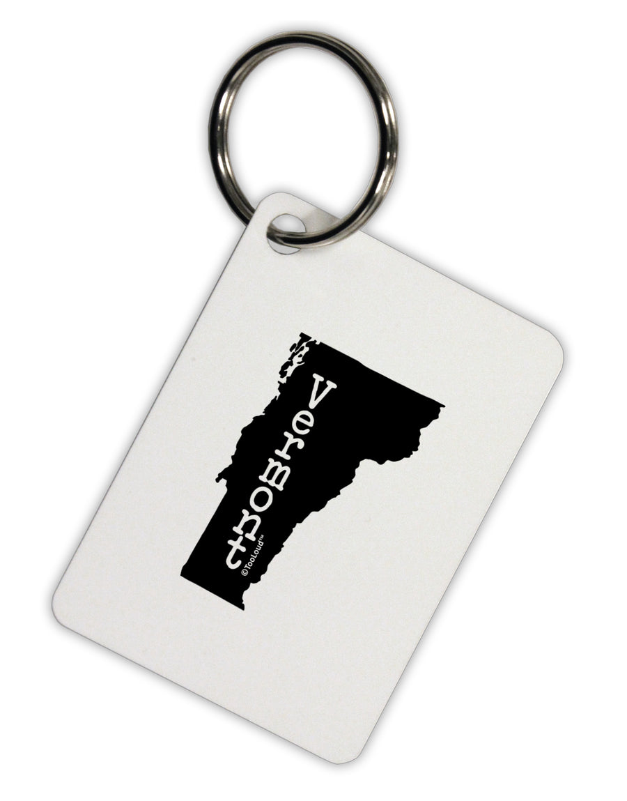 Vermont - United States Shape Aluminum Keyring Tag by TooLoud-Keyring-TooLoud-White-Davson Sales