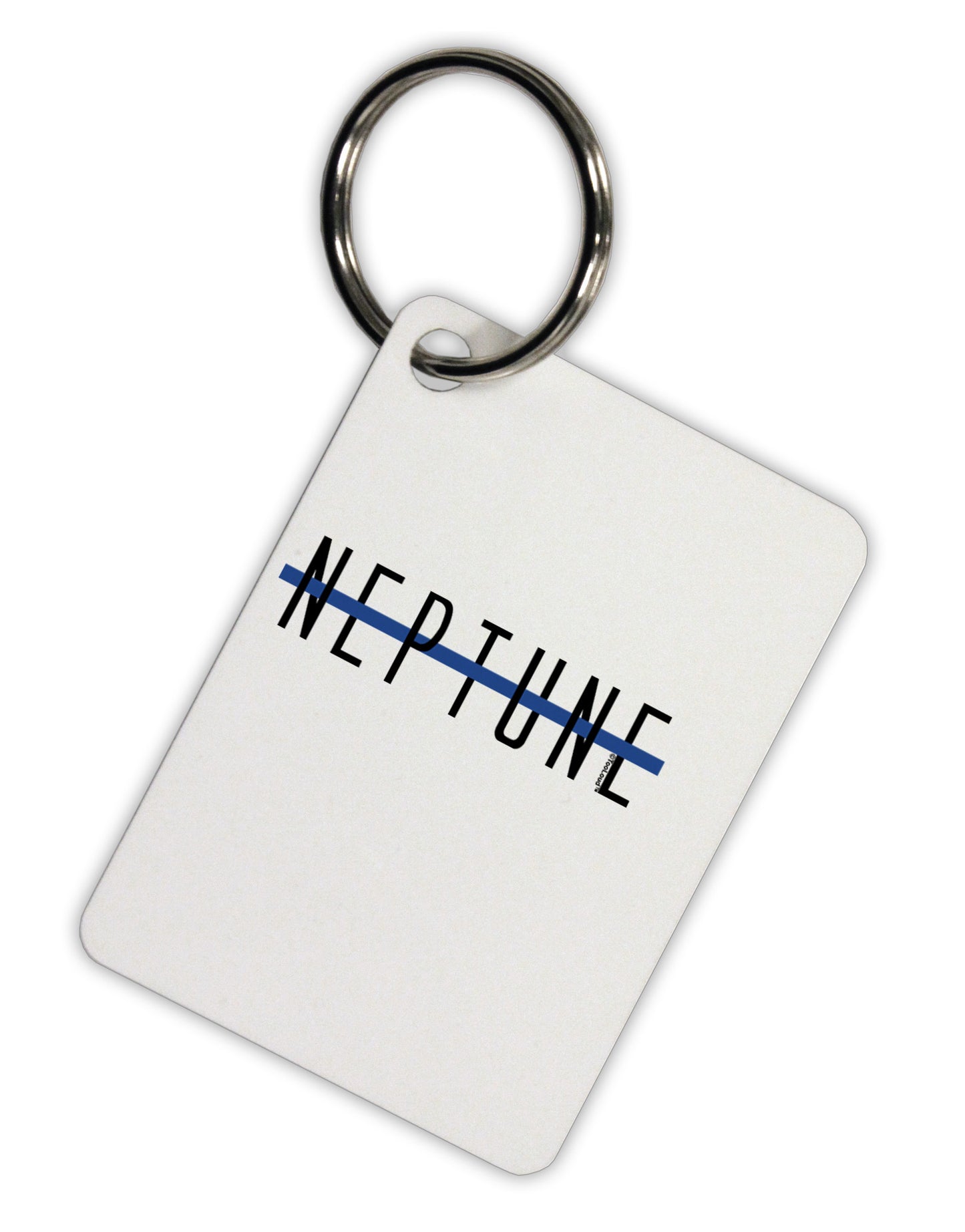 Planet Neptune Text Only Aluminum Keyring Tag by TooLoud-Keyring-TooLoud-White-Davson Sales