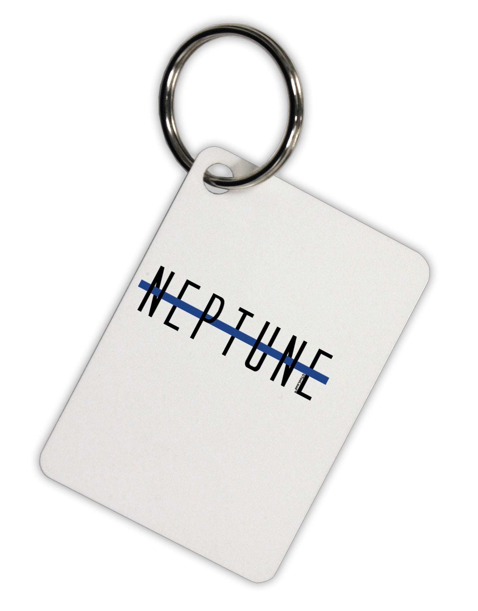 Planet Neptune Text Only Aluminum Keyring Tag by TooLoud-Keyring-TooLoud-White-Davson Sales