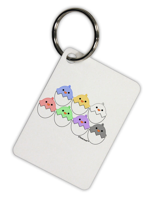 Cute Hatching Chicks Group Aluminum Keyring Tag by TooLoud-Keyring-TooLoud-White-Davson Sales