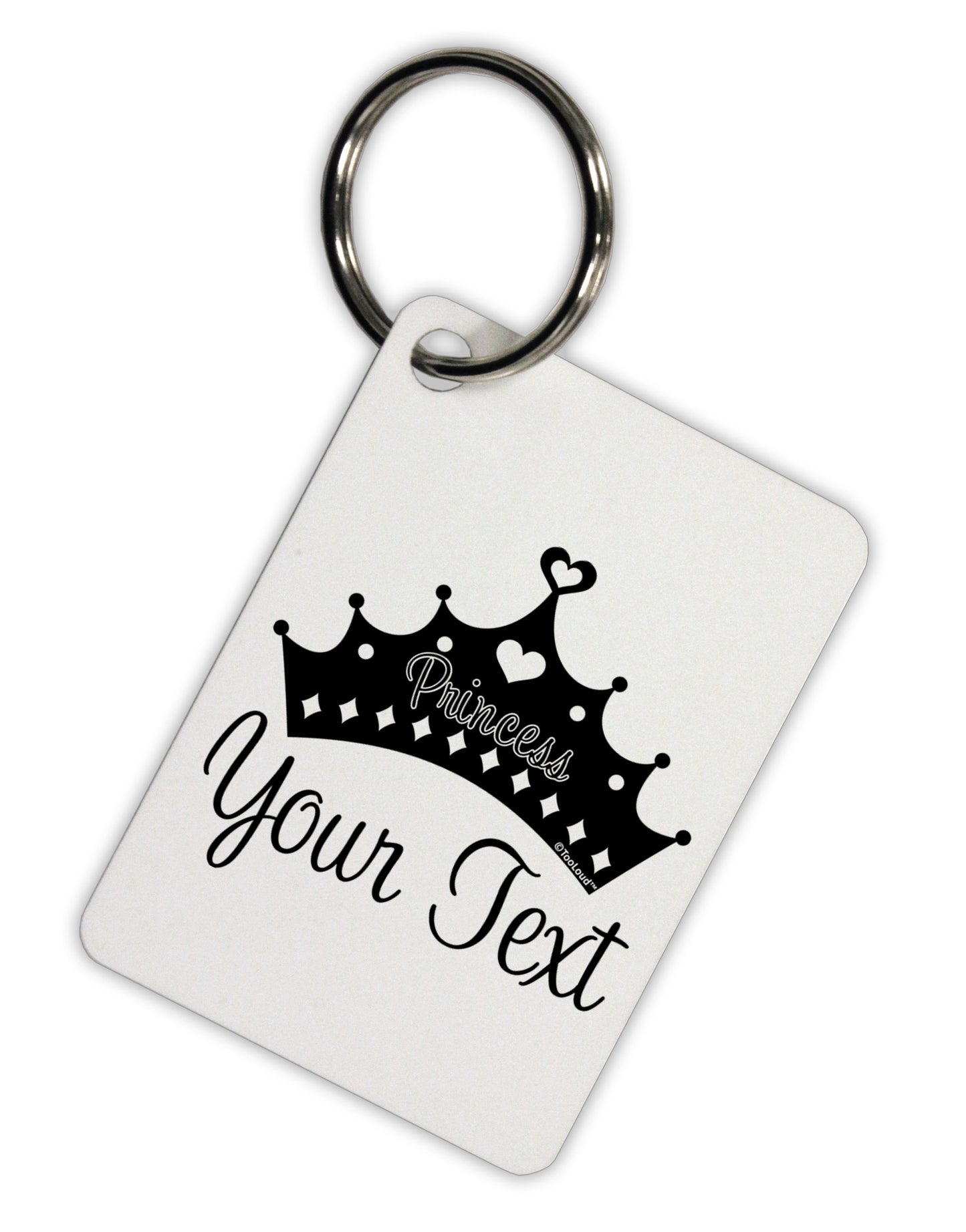 Personalized Princess -Name- Design Aluminum Keyring Tag-Keyring-TooLoud-White-Davson Sales