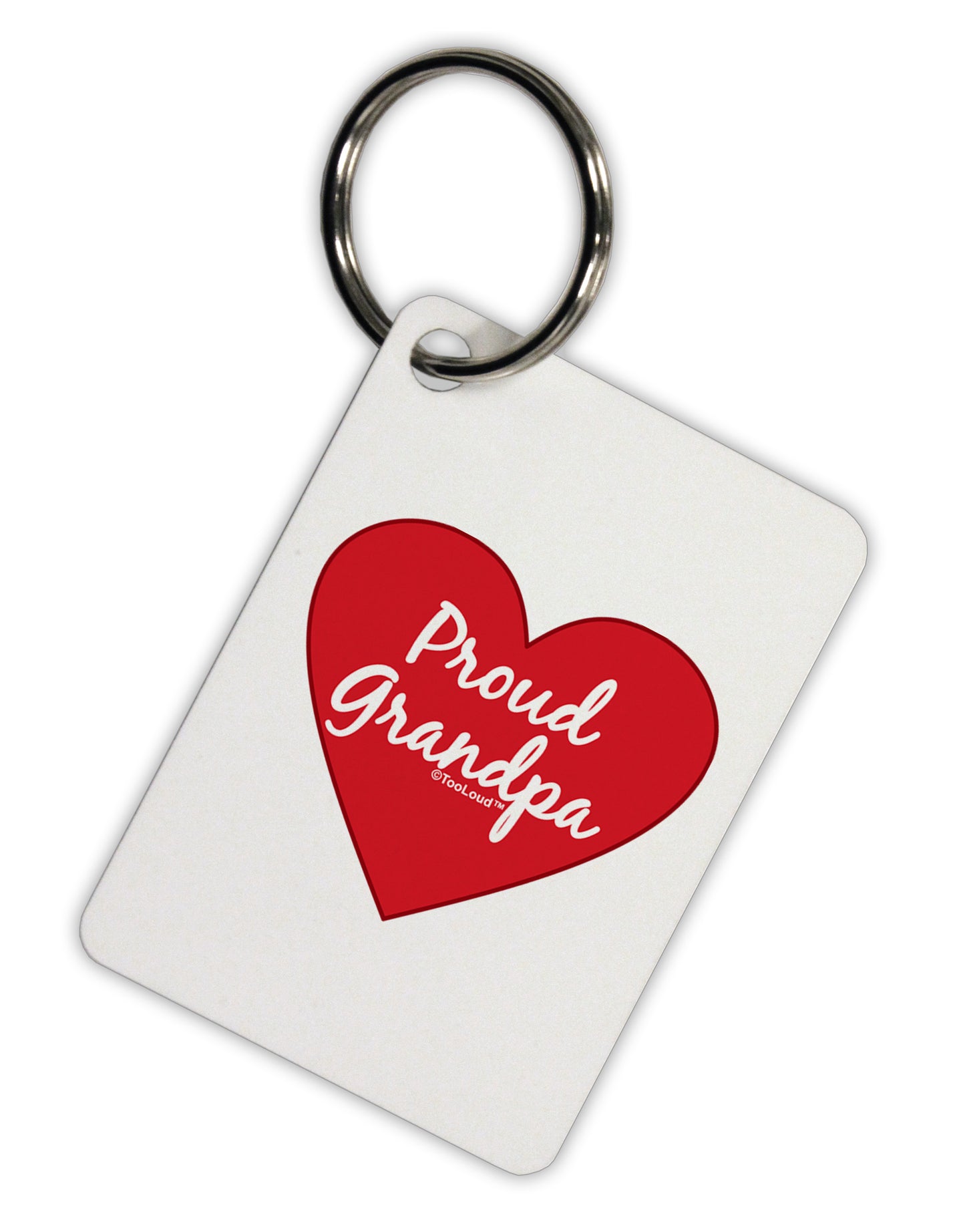 Proud Grandpa Heart Aluminum Keyring Tag by TooLoud-Keyring-TooLoud-White-Davson Sales