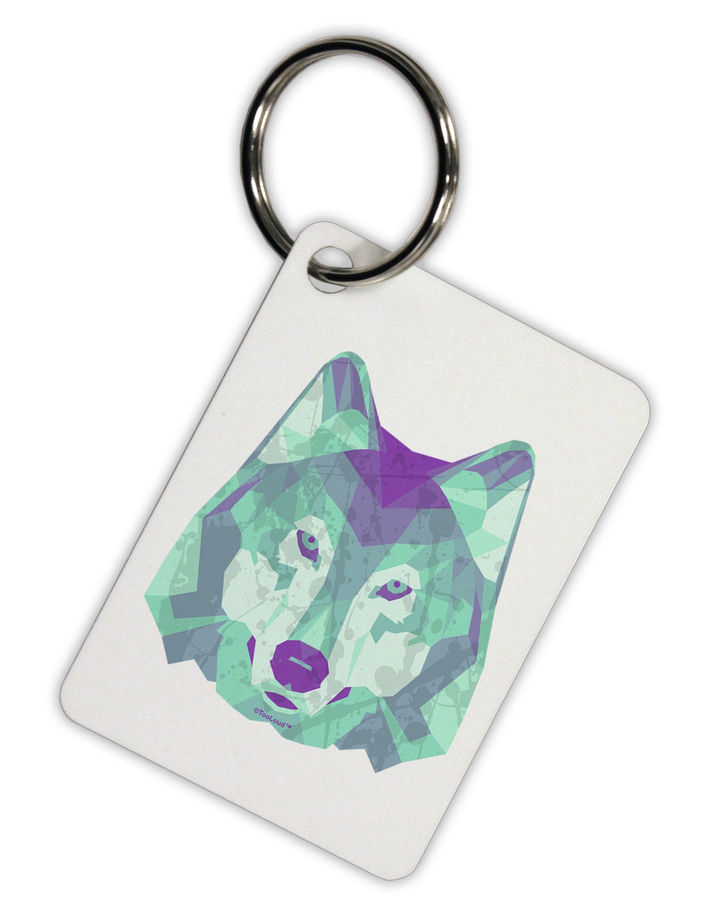 Geometric Wolf Head Aluminum Keyring Tag by TooLoud-Keyring-TooLoud-Davson Sales