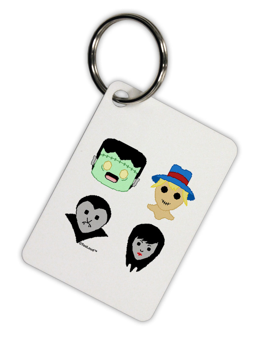 Cute Pixel Monsters Aluminum Keyring Tag-Keyring-TooLoud-White-Davson Sales