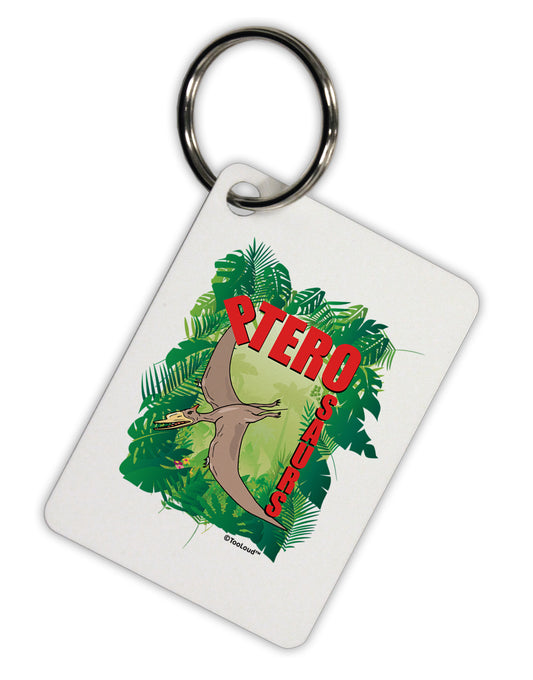Pterosaurs - With Name Aluminum Keyring Tag by TooLoud-Keyring-TooLoud-White-Davson Sales