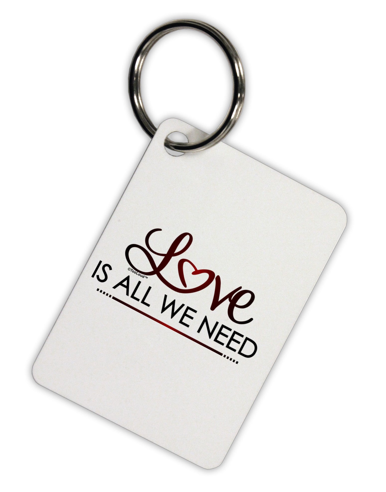 Love Is All We Need Aluminum Keyring Tag-Keyring-TooLoud-White-Davson Sales