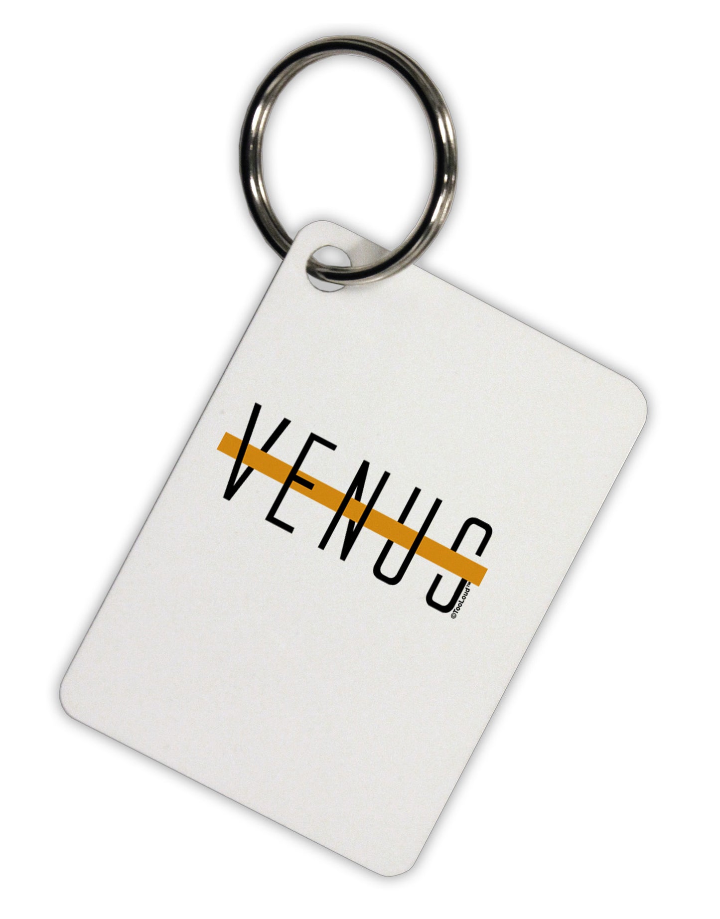 Planet Venus Text Only Aluminum Keyring Tag by TooLoud-Keyring-TooLoud-White-Davson Sales