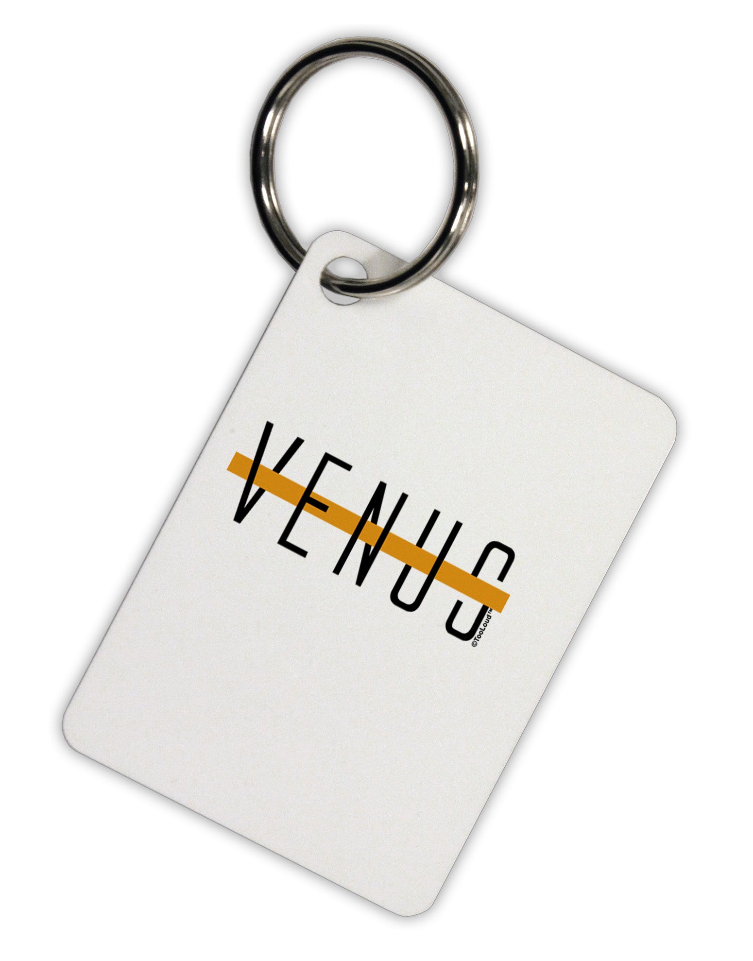 Planet Venus Text Only Aluminum Keyring Tag by TooLoud-Keyring-TooLoud-White-Davson Sales