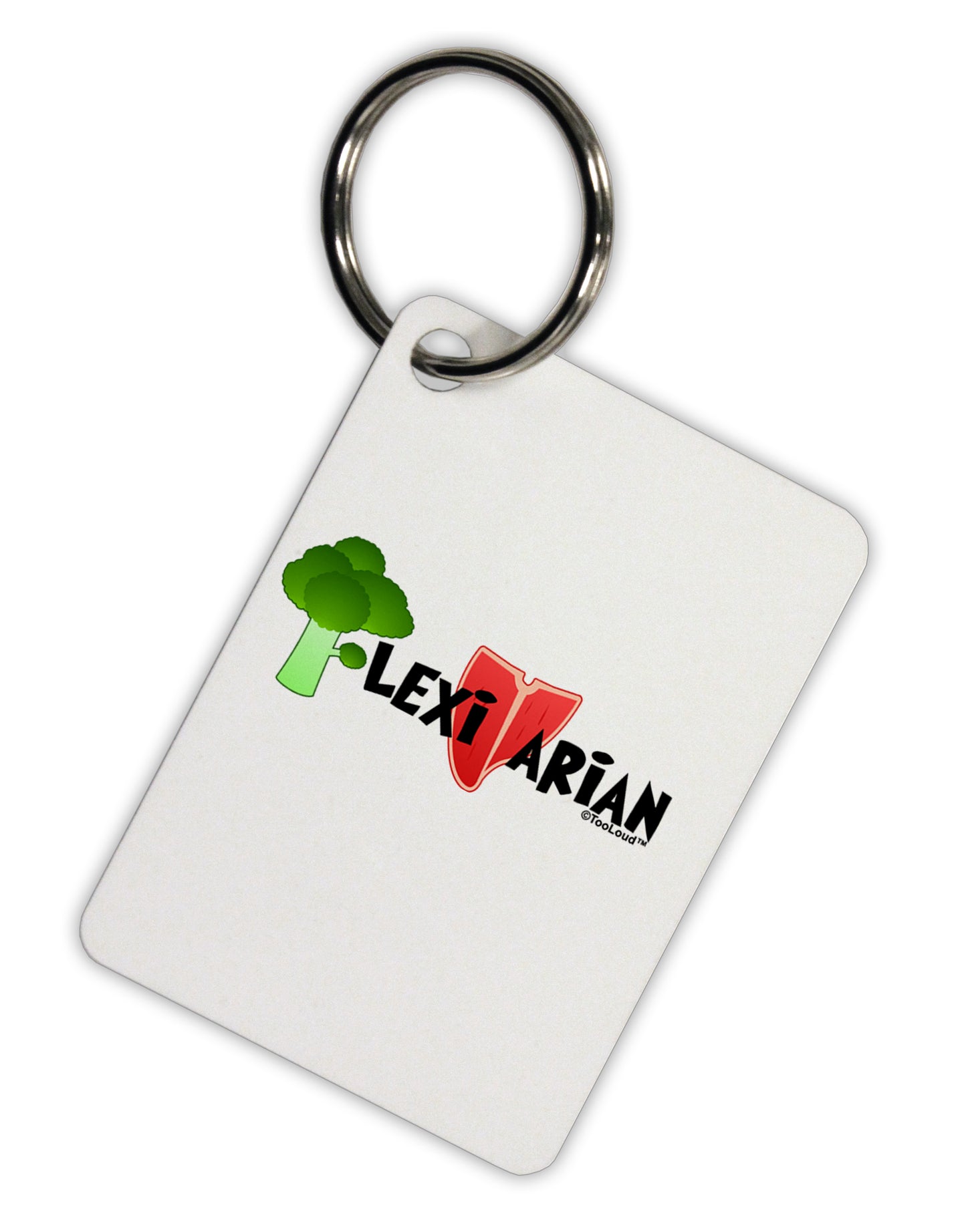 Flexitarian Aluminum Keyring Tag by TooLoud-Keyring-TooLoud-White-Davson Sales