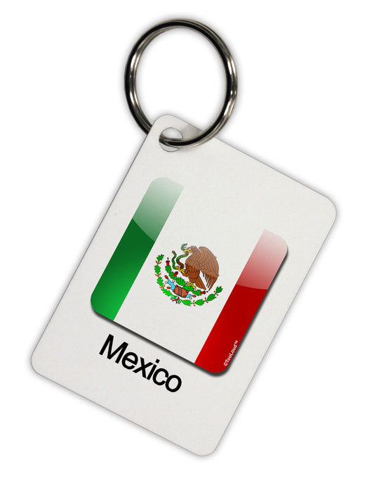 Mexican Flag App Icon - Text Aluminum Keyring Tag by TooLoud-Keyring-TooLoud-White-Davson Sales