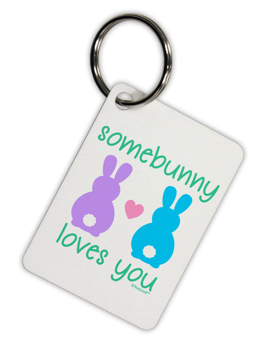 Somebunny Loves You Aluminum Keyring Tag by TooLoud-Keyring-TooLoud-White-Davson Sales