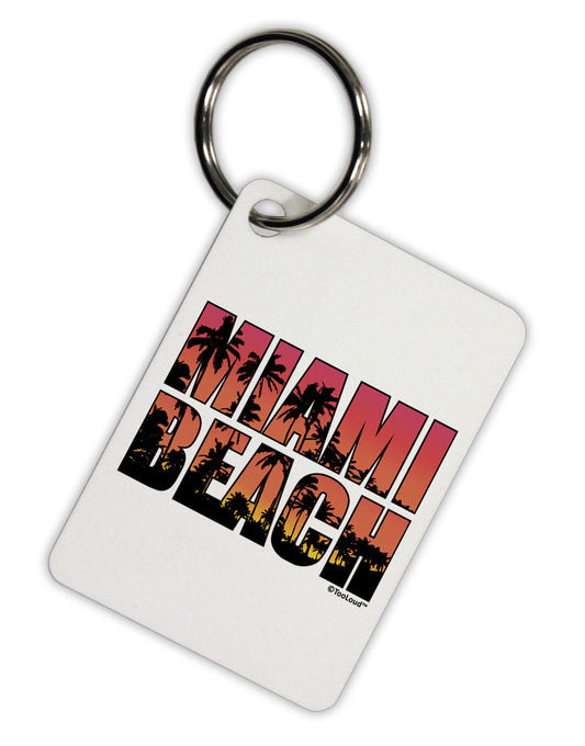 Miami Beach - Sunset Palm Trees Aluminum Keyring Tag by TooLoud-Keyring-TooLoud-White-Davson Sales