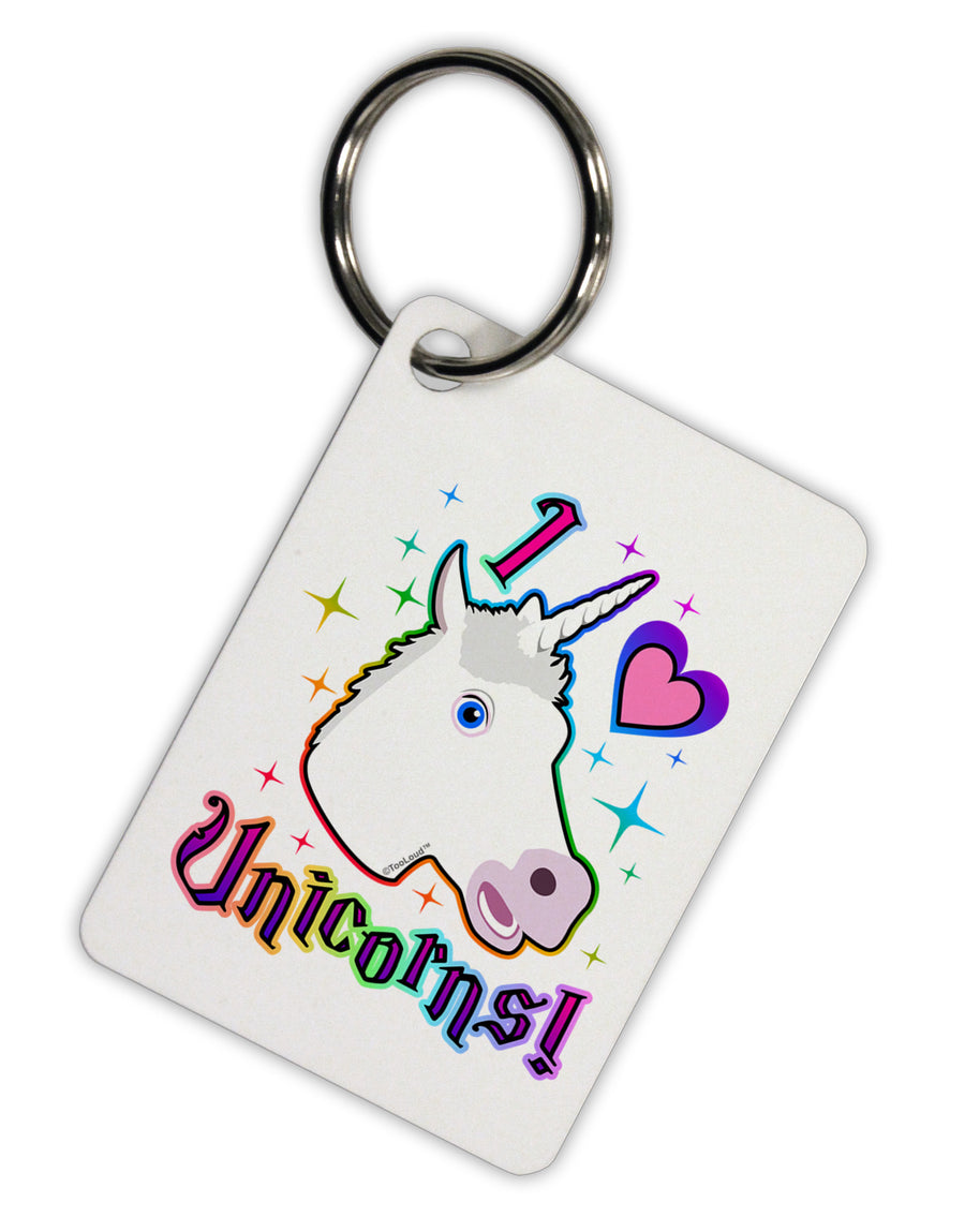 I love Unicorns Aluminum Keyring Tag-Keyring-TooLoud-White-Davson Sales