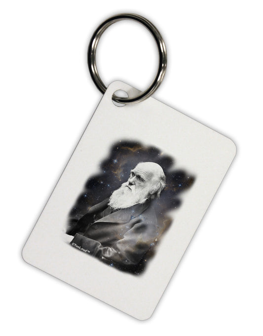 Charles Darwin In Space Aluminum Keyring Tag by TooLoud-Keyring-TooLoud-White-Davson Sales