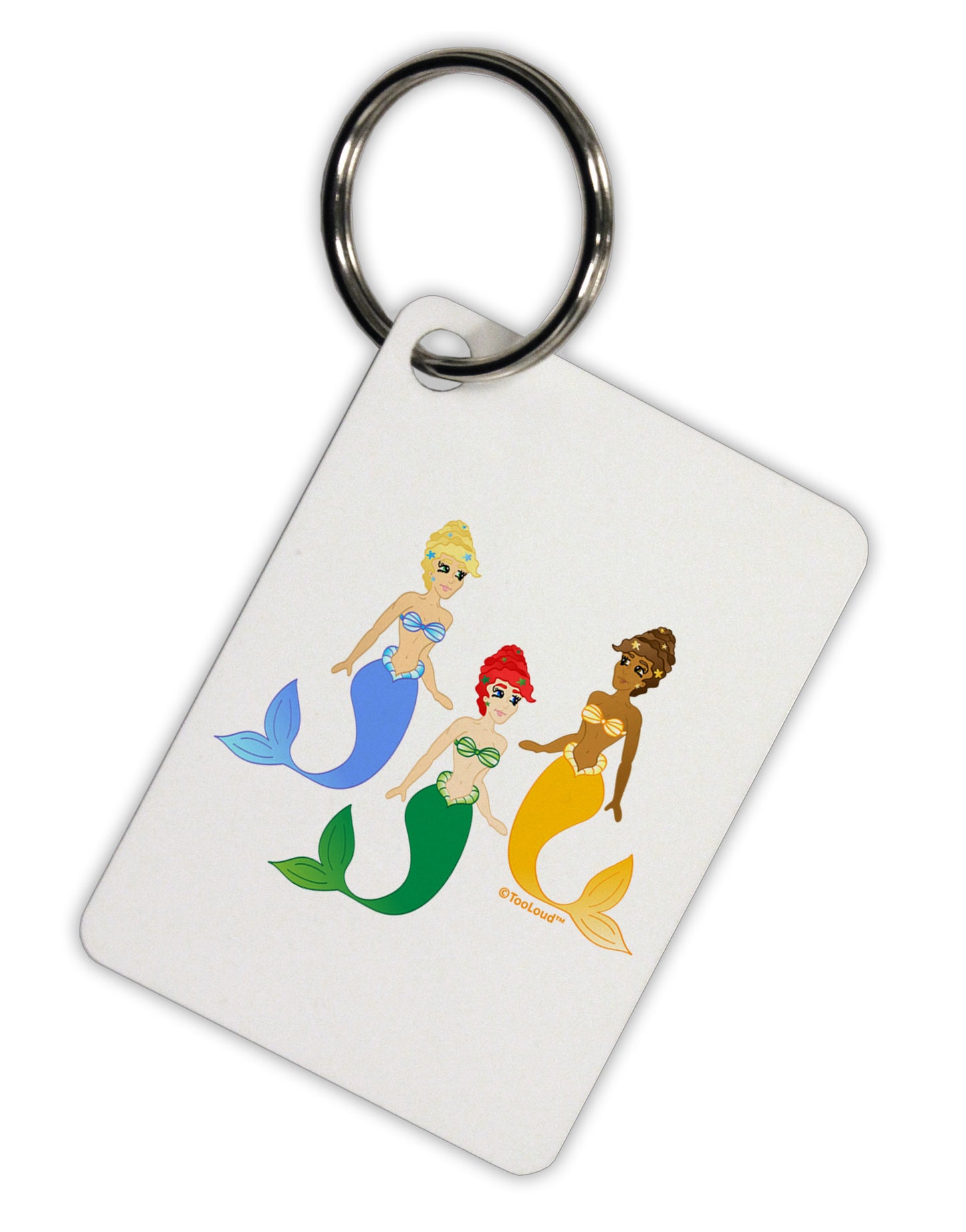 Three Mermaids Aluminum Keyring Tag-Keyring-TooLoud-White-Davson Sales
