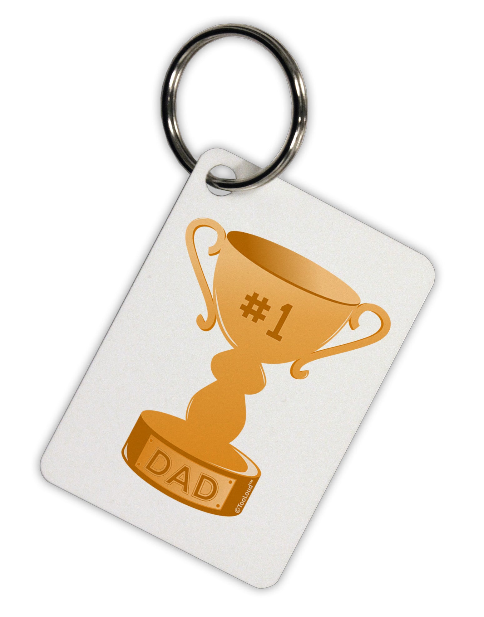 Number One Dad Trophy Aluminum Keyring Tag-Keyring-TooLoud-White-Davson Sales