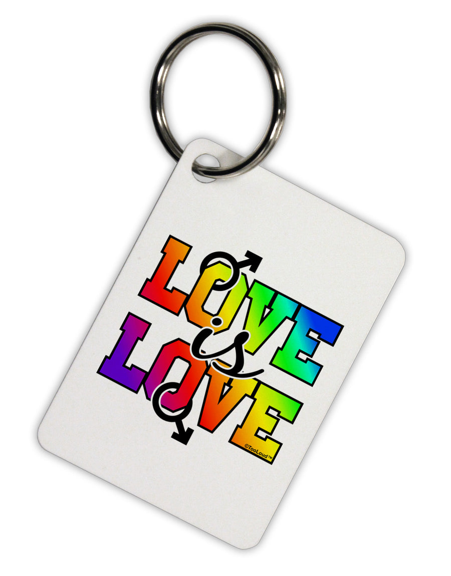 Love Is Love Gay Pride Aluminum Keyring Tag-Keyring-TooLoud-White-Davson Sales