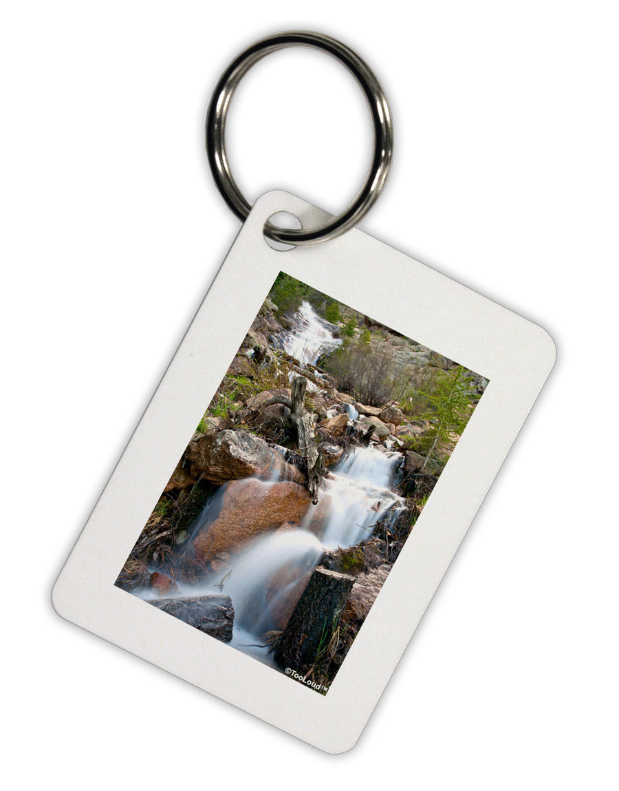 Colorado Waterfall Scene Aluminum Keyring Tag-Keyring-TooLoud-White-Davson Sales