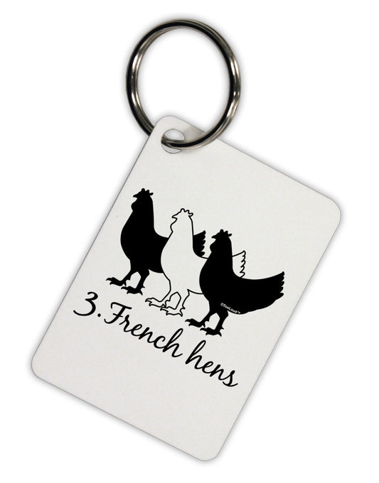 Three French Hens Text Aluminum Keyring Tag-Keyring-TooLoud-White-Davson Sales