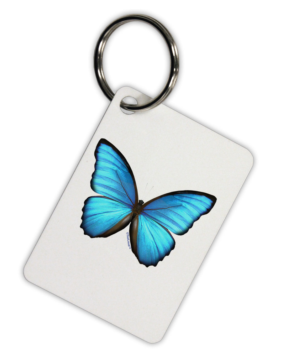 Big Blue Butterfly Aluminum Keyring Tag-Keyring-TooLoud-White-Davson Sales