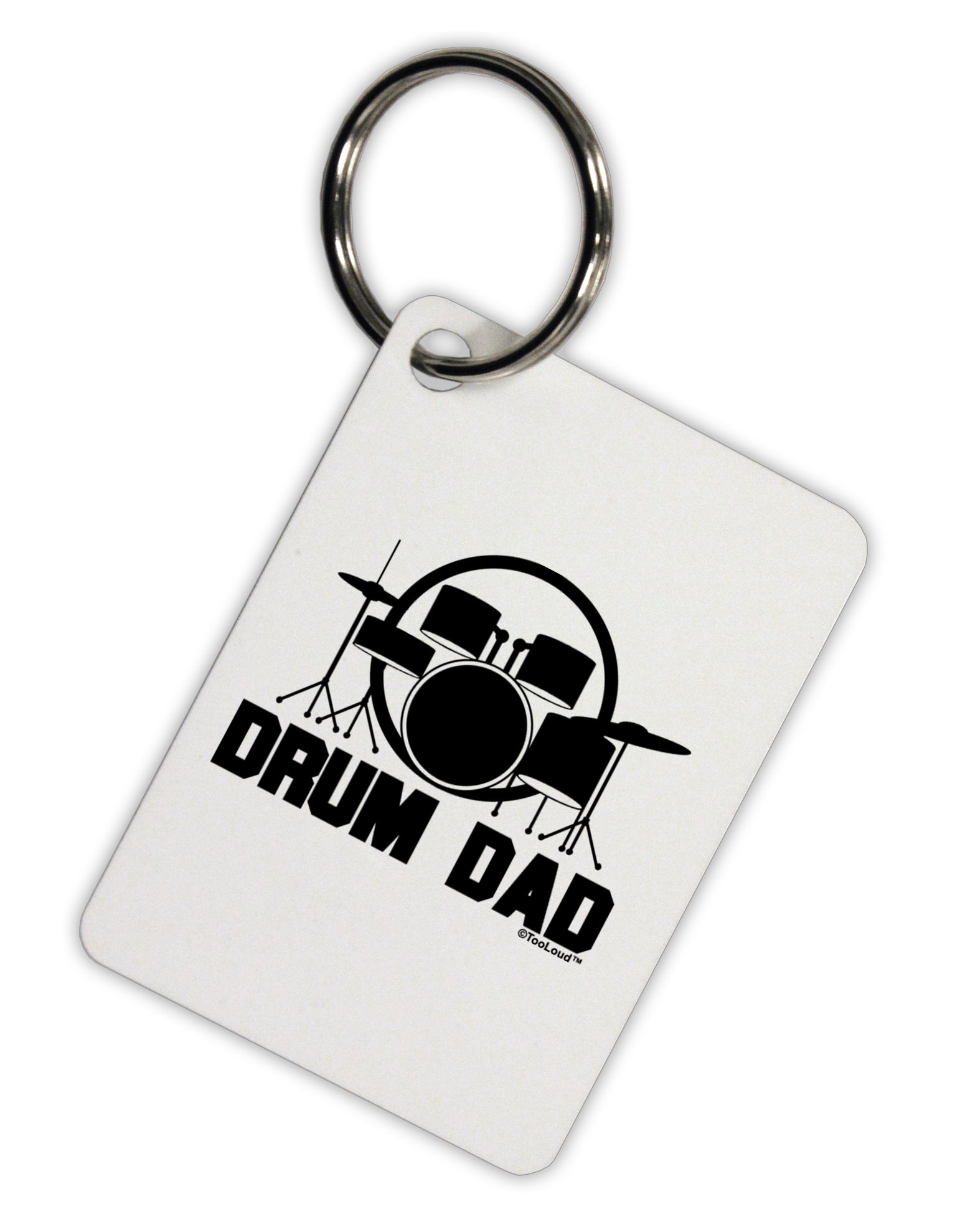 Drum Dad Aluminum Keyring Tag by TooLoud-Keyring-TooLoud-White-Davson Sales