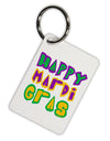 Happy Mardi Gras Text 2 Aluminum Keyring Tag-Keyring-TooLoud-White-Davson Sales