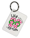 Life is Better in Flip Flops - Pink and Green Aluminum Keyring Tag-Keyring-TooLoud-White-Davson Sales