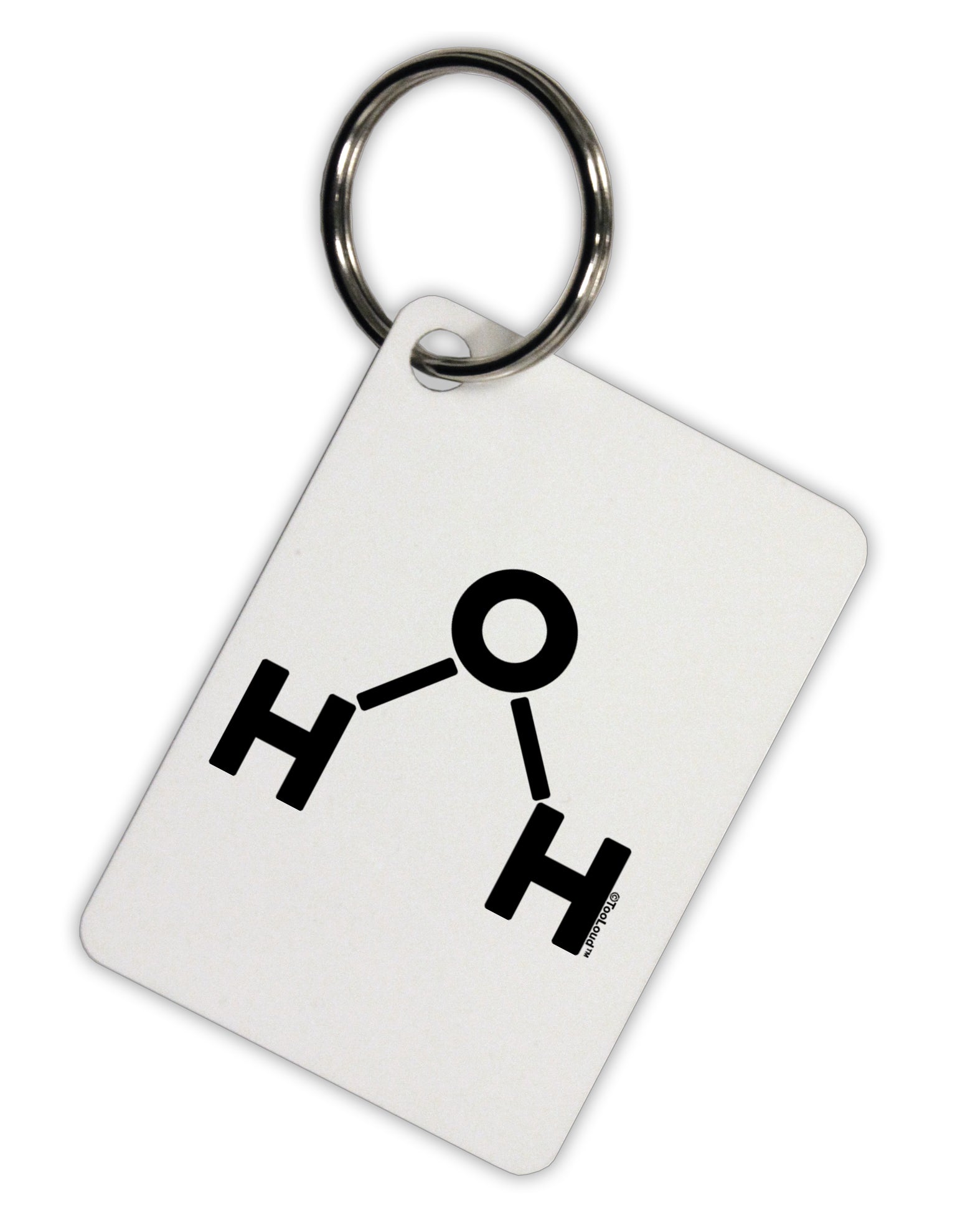 Water Molecule Text Aluminum Keyring Tag by TooLoud-Keyring-TooLoud-White-Davson Sales