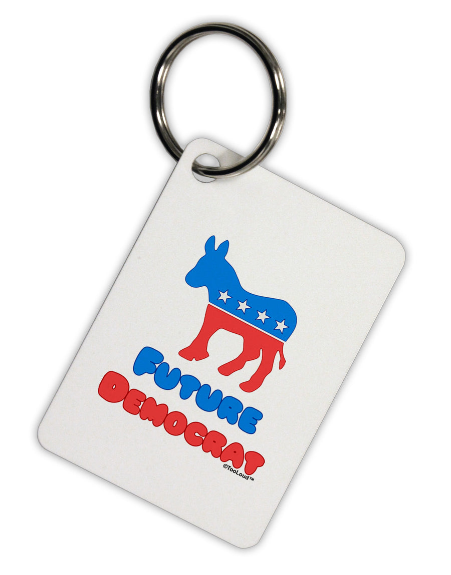 Future Democrat Aluminum Keyring Tag-Keyring-TooLoud-White-Davson Sales