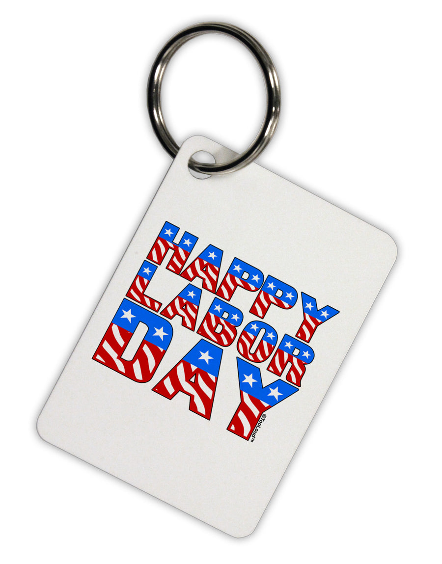 Happy Labor Day ColorText Aluminum Keyring Tag-Keyring-TooLoud-White-Davson Sales