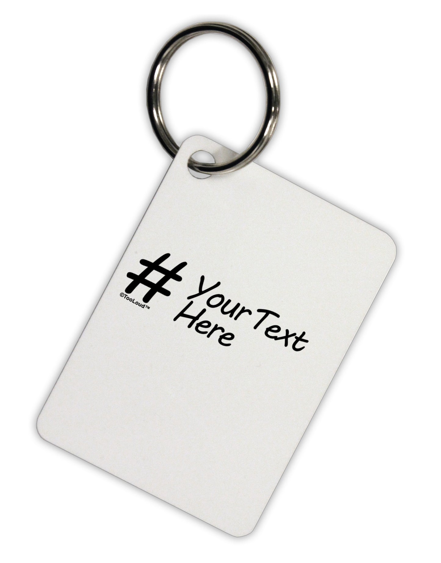 Personalized Hashtag Aluminum Keyring Tag by TooLoud-Keyring-TooLoud-White-Davson Sales